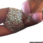 Miss ord Women Sexy Halter Metal Chain Rhinestone Swimwears Summer Beach Bikini Pink B012KF90DA